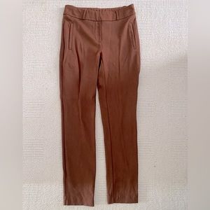 Jules & Leopold Size S Chestnut Brown Fitted Dress Pants, Decorative Pockets